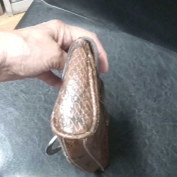 Apt. 9, brown snakeskin pattern, clutch - Picture 4 of 8